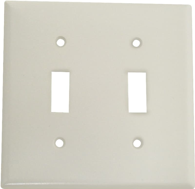 Eaton Wiring Devices 2139W-BOX Wallplate, 4-1/2 in L, 4-9/16 in W, 2 -Gang, Thermoset, White, High-Gloss – image 1