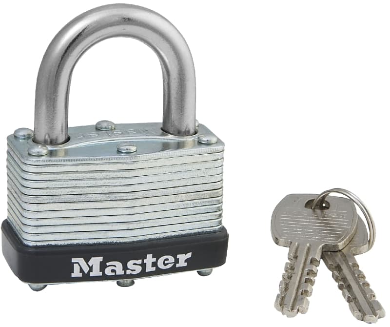 Master Lock 500D Laminated Padlock, Different Key, 9/32 in Dia Shackle, Steel Shackle, Steel Body, 1-3/4 in W Body – image 1