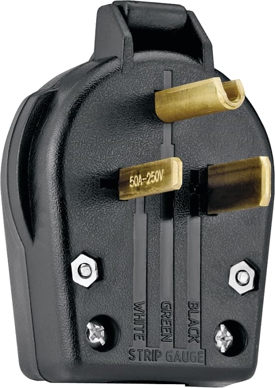 Eaton Wiring Devices S42-SP Electrical Plug, 2 -Pole, 30/50 A, 250 V, NEMA: NEMA 6-30P, 6-50P, Black – image 1