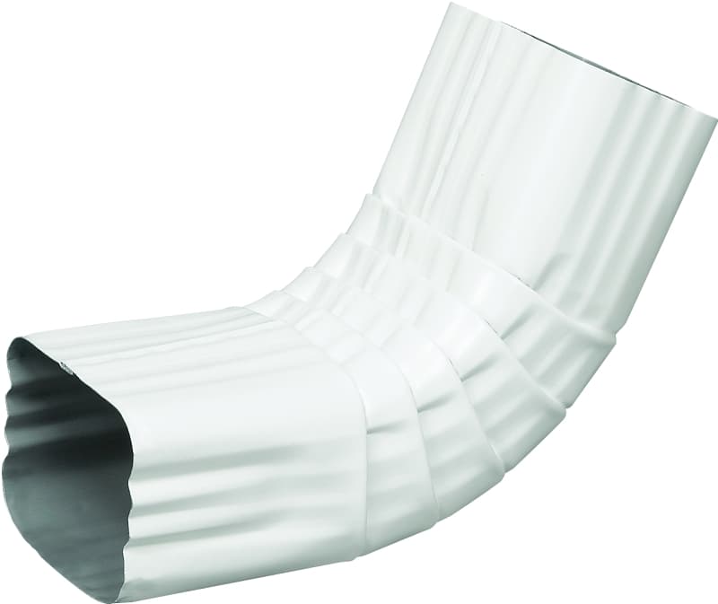 Amerimax 27064 Front Gutter Elbow, Aluminum, White – image 1