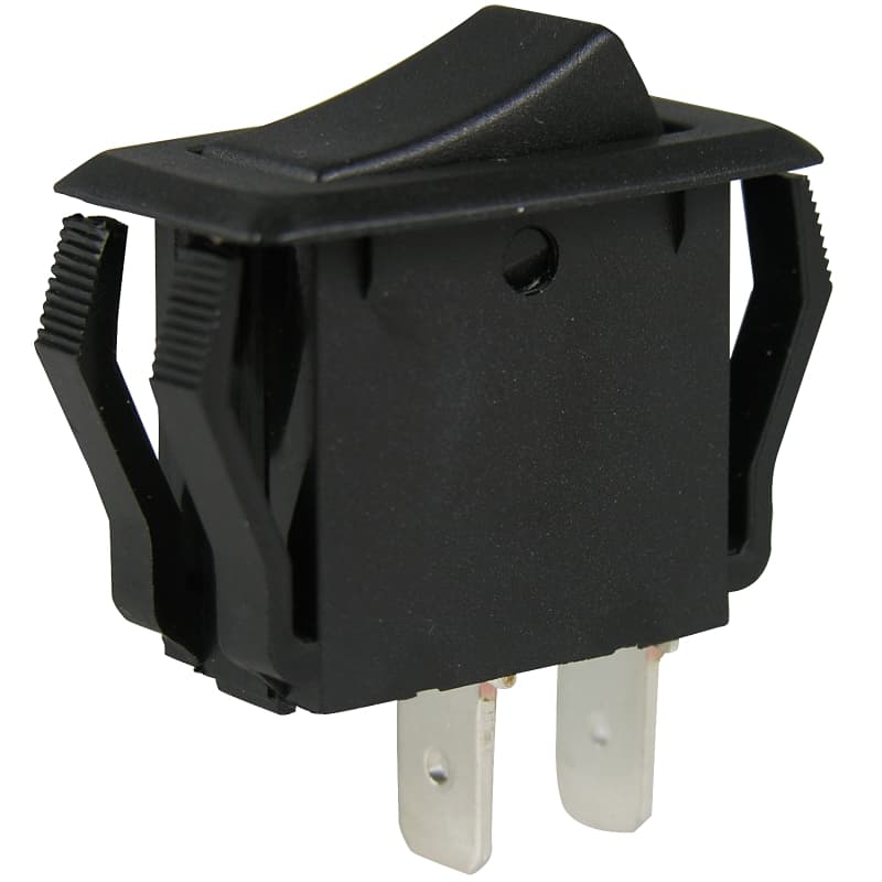 Gardner Bender GSW GSW-41 Rocker Switch, 8/16 A, 125/250 V, SPST, 0.55 x 1.12 in Panel Cutout, Nylon Housing Material, Black – image 1