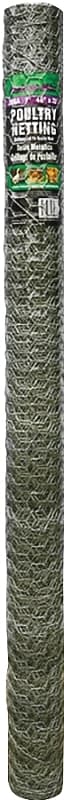 Jackson Wire 12 01 20 16 Poultry Hex Netting, 25 ft L, 48 in W, 20 Gauge, Hexagonal Mesh, 1 in Mesh, Galvanized – image 1