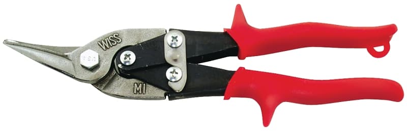 Crescent Wiss M1R Aviation Snip, 9-3/4 in OAL, Left Cut, Molybdenum Steel Blade, Contour-Grip Handle, Red Handle – image 1