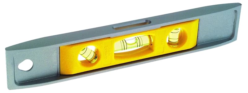 STANLEY 42-465 Torpedo Level, 9 in L, 3-Vial, 1-Hang Hole, Magnetic, Aluminum, Silver/Yellow – image 1