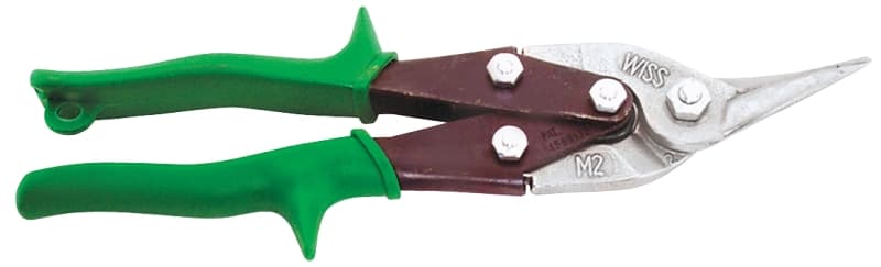 Crescent Wiss M2R Aviation Snip, 9-3/4 in OAL, Right Cut, Molybdenum Steel Blade, Contour-Grip Handle, Green Handle – image 1