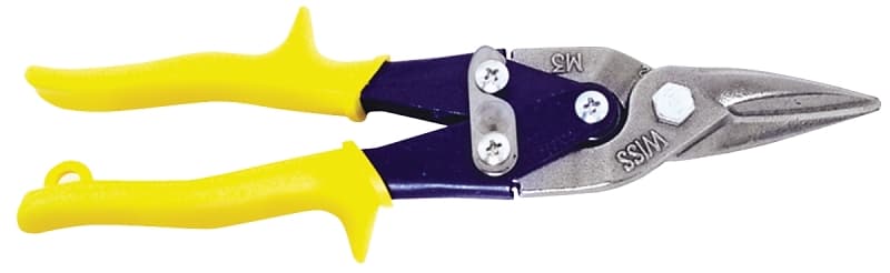 Crescent Wiss M3R Aviation Snip, 9-3/4 in OAL, Straight Cut, Molybdenum Steel Blade, Non-Slip Grip Handle, Yellow Handle – image 1