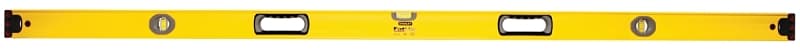STANLEY 43-572 Box Beam Level, 72 in L, 3-Vial, 2-Hang Hole, Non-Magnetic, Aluminum, Black/Yellow – image 1