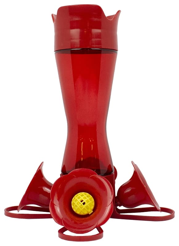 Perky-Pet 403CP Bird Feeder, 8 oz, 4-Port/Perch, Plastic, Red, 9-1/2 in H – image 1