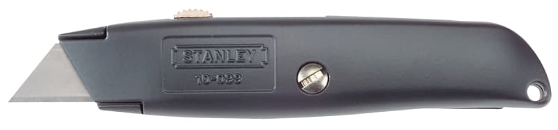 STANLEY 10-099 Utility Knife, 2-7/16 in L Blade, 3 in W Blade, HCS Blade, Straight Handle, Gray Handle – image 1