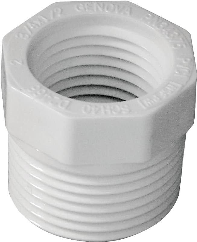 IPEX 435700 Bushing, 3/4 x 1/2 in, MPT x FPT, PVC, SCH 40 Schedule – image 1