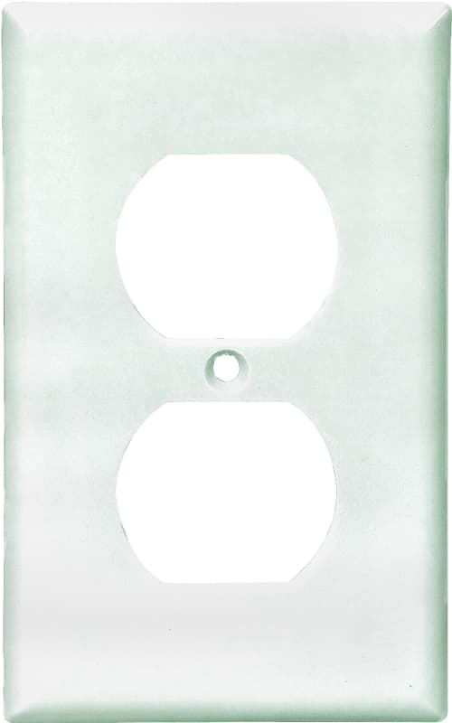 Eaton Wiring Devices 2132W Wallplate, Standard-Size, 4-1/2 in L, 2-3/4 in W, 1-Gang, Thermoset, White – image 1