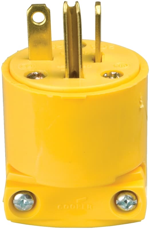 Eaton Wiring Devices 4509-BOX Electrical Plug, 2 -Pole, 20 A, 250 V, NEMA: NEMA 6-20, Yellow – image 1
