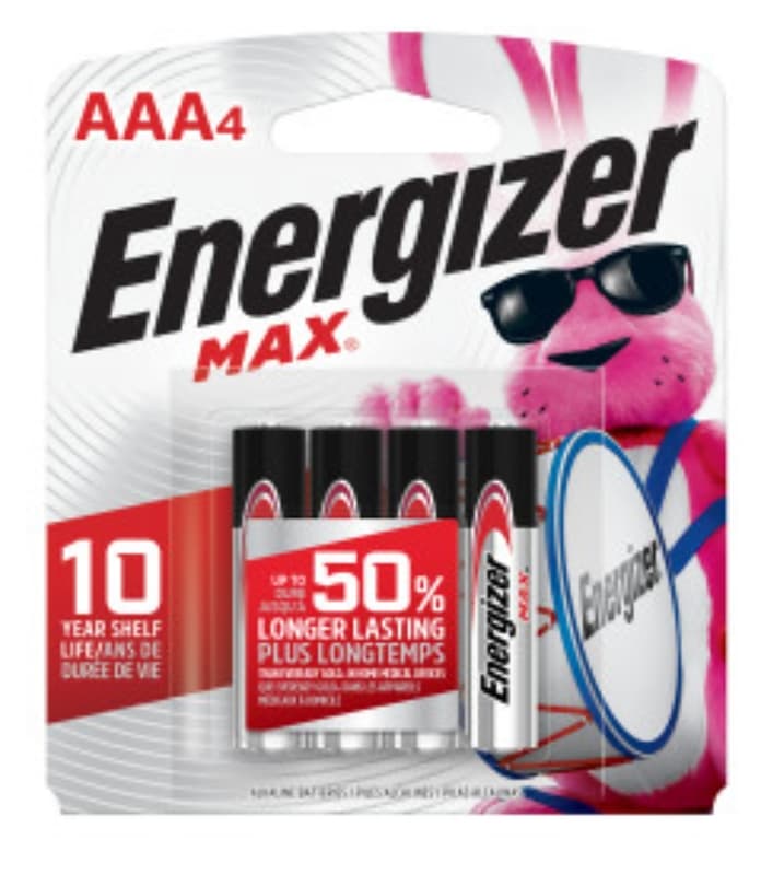 Energizer E92BP-4 Battery, 1.5 V Battery, 1250 mAh, AAA Battery, Alkaline, Manganese Dioxide, Zinc – image 1