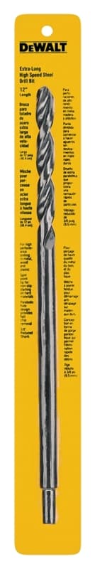 DEWALT DW1608 Drill Bit, 5/16 in Dia, 12 in OAL, Spiral Flute, 5/16 in Dia Shank, Round Shank – image 1