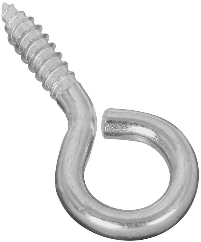 National Hardware N220-434 Screw Eye, #2 Thread, 1.12 in L Thread, 2.62 in OAL, 115 lb Working Load, Steel, Zinc – image 1