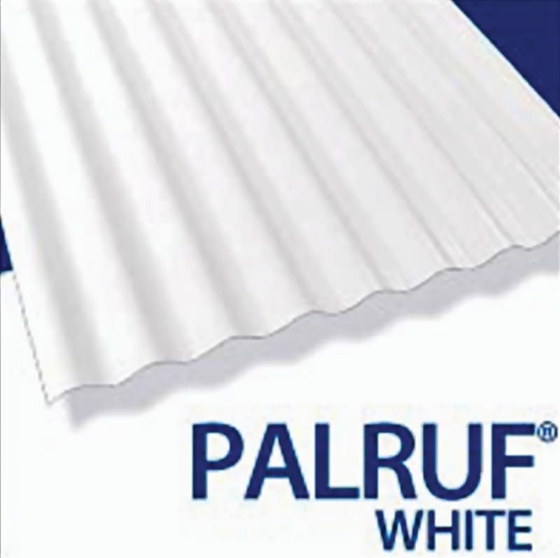 Palruf 101339 Corrugated Roofing Panel, 12 ft L, 26 in W, PVC, White – image 1