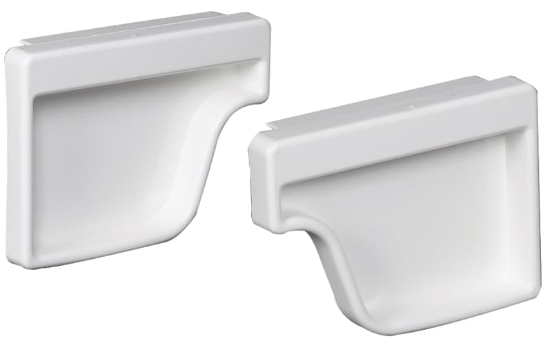 GUTTER END CAP SET WHITE VINYL – image 1