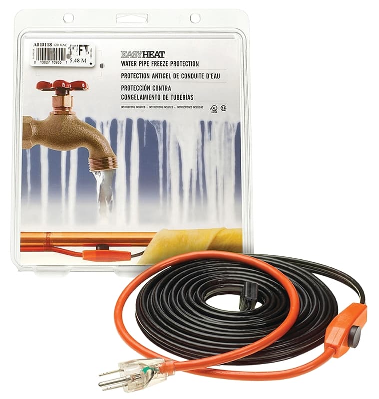 EasyHeat AHB-118 Pipe Heating Cable, 120 VAC, 18 ft L – image 1
