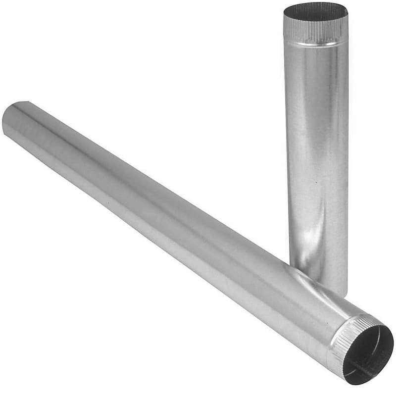 Imperial GV0355 Duct Pipe, 4 in Dia, 24 in L, 26 Gauge, Galvanized Steel, Galvanized – image 1