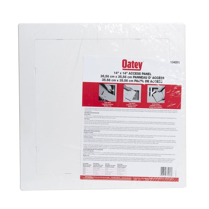 Oatey 34056 Access Panel, 14 in L, 14 in W, ABS, White – image 1