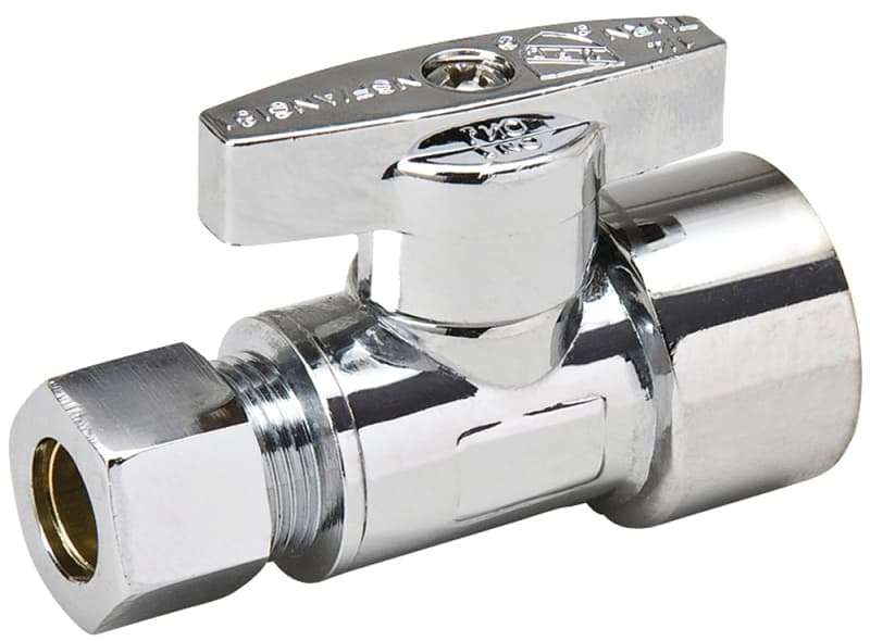 Southland 191-232HC Supply Line Stop Valve, 3/8 x 1/2 in Connection, Compression x FIP, 125 psi Pressure, Brass Body – image 1