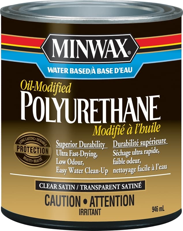 Minwax CM6302504 Oil-Modified Polyurethane, Satin, Liquid, Clear, 946 mL – image 1