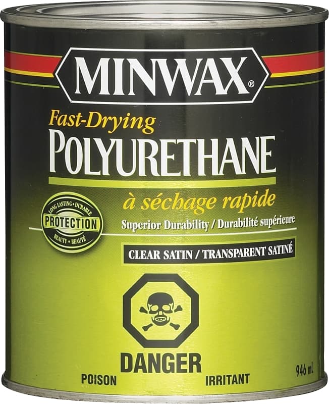 Minwax 310014444 Polyurethane, Satin, Liquid, Clear, 0.5 pt, Can – image 1