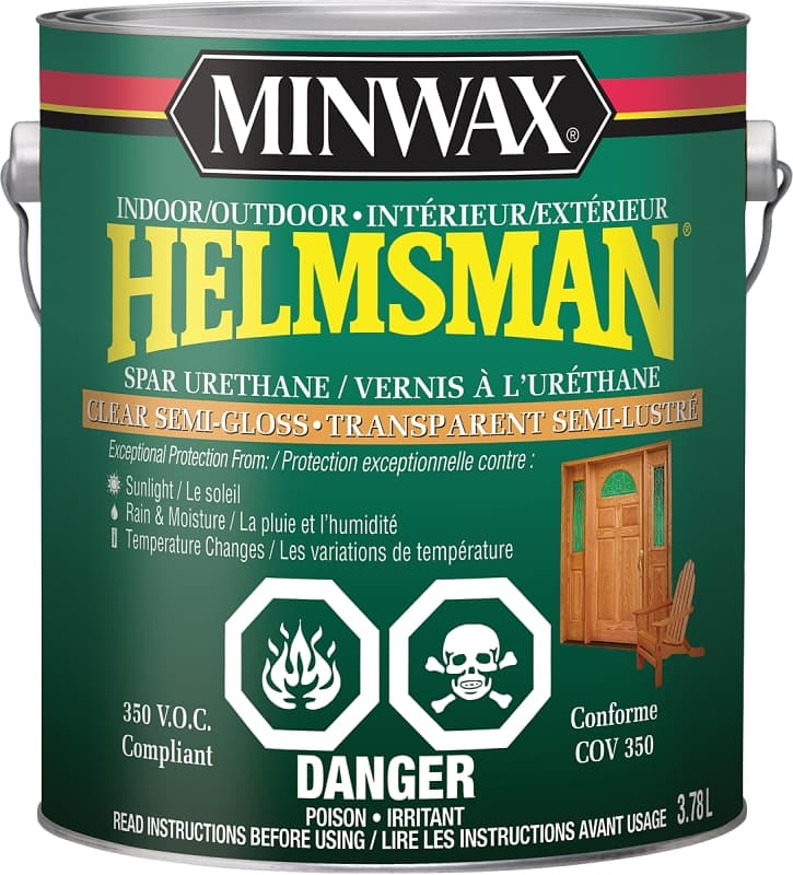 Minwax Helmsman CM1322500 Protective Finish, Semi-Gloss, Clear, Liquid, 3.78 L – image 1