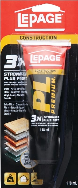 LePage PL Premium 1584230 Construction Adhesive, Tan, 118 mL Tube – image 1