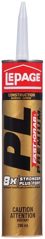 LePage PL Premium 1417396 Construction Adhesive, Gray, 295 mL Cartridge – image 1
