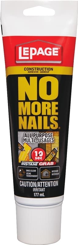 LePage No More Nails 2047902 All Purpose Adhesive, White, 177 mL Tube – image 1