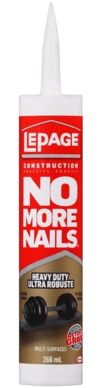 LePage No More Nails 2048231 All Purpose Adhesive, White, 266 mL Cartridge – image 1