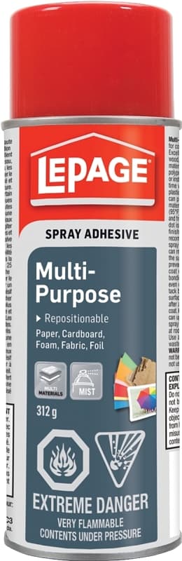LePage 1726249 Multi-Purpose Adhesive, White, 24 hr Curing, 311.8 g Can – image 1