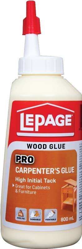 LePage Pro Series 649429 Carpenter's Glue, Yellow, 800 mL Bottle – image 1