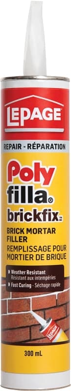LePage Polyfilla Brickfix 394003 Brick Mortar Filler, Gray, 50 to 85 deg F, 300 mL Cartridge – image 1