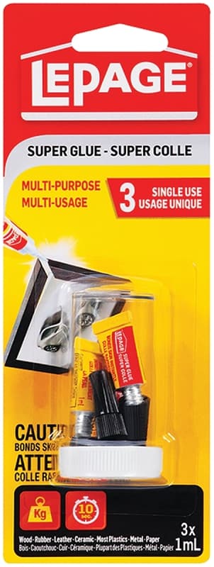 LePage 1837608 Super Glue, Liquid, 3 mL Tube – image 1