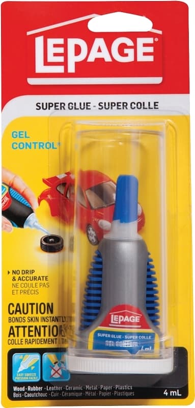 LePage 1668008 Super Glue, Gel, Clear, 4 mL Carded Bottle – image 1