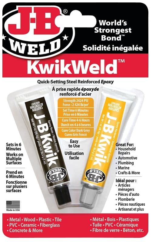 J-B Weld 8276F Epoxy, Dark Gray, Solid, 2 oz, Twin Tube – image 1