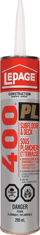 LePage PL 400 1654126 Subfloor and Deck Adhesive, Beige, 295 mL Cartridge – image 1