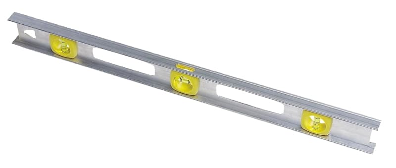 STANLEY 42-074 I-Beam Level, 24 in L, 3-Vial, 1-Hang Hole, Non-Magnetic, Aluminum, Silver – image 1