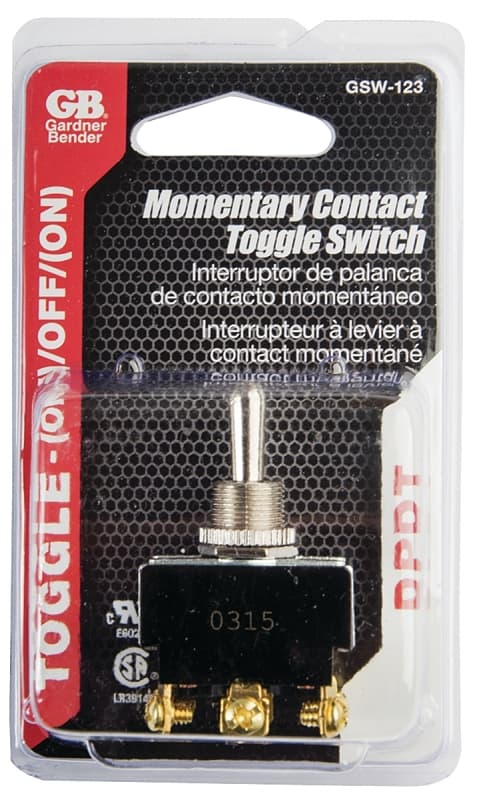 Gardner Bender GSW-123 Toggle Switch, 2-Poles, 125/250 V, DPDT, Screw Terminal – image 1
