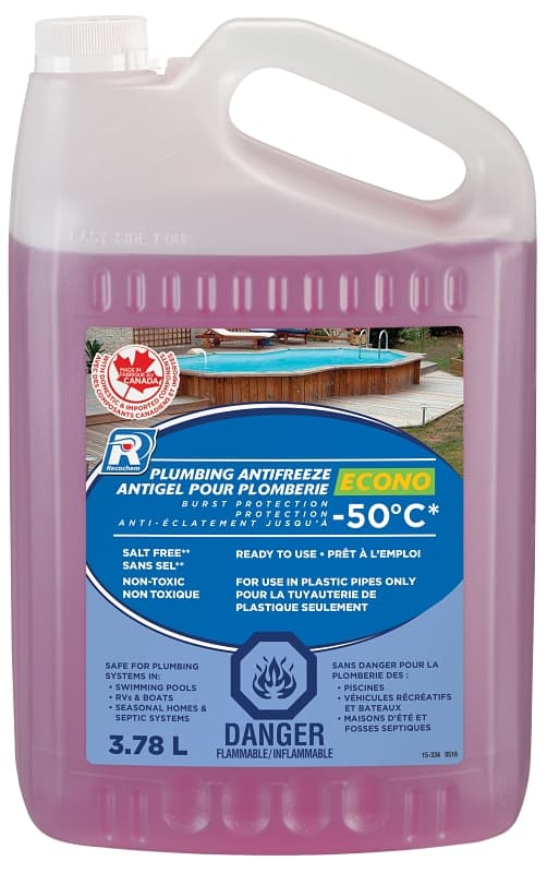 Recochem 15-334 Plumbing Anti-Freeze, 3.78 L, Clear Pink – image 1