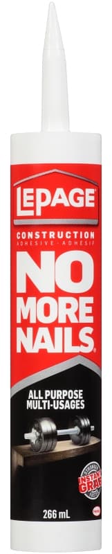 LePage No More Nails 2048233 All Purpose Adhesive, White, 266 mL Cartridge – image 1