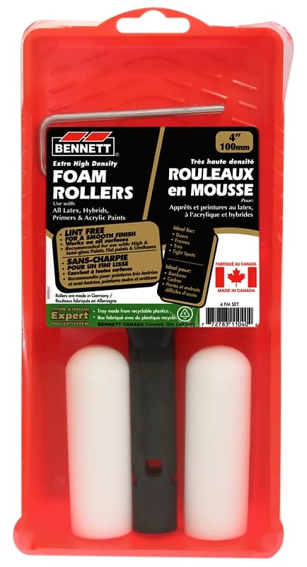 Bennett 4 FM SET Roller Set, Extra High Density, Smooth Surface, Foam/Plastic, 4-Piece – image 1