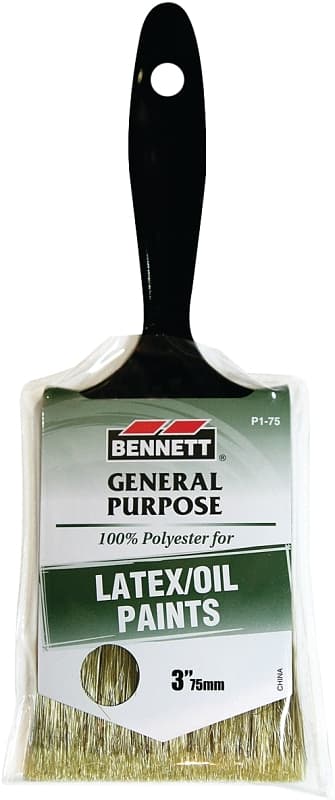 Bennett P1-75 Paint Brush, 3 in W, Polyester Bristle – image 1