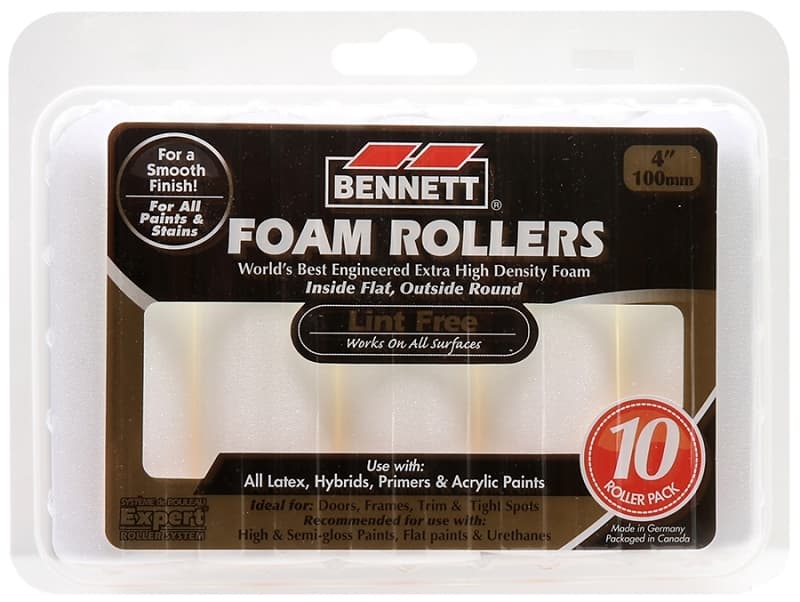 Bennett 10X4 RND FM Roller Refill, 10 mm Thick Nap, 100 mm L, Foam Cover – image 1