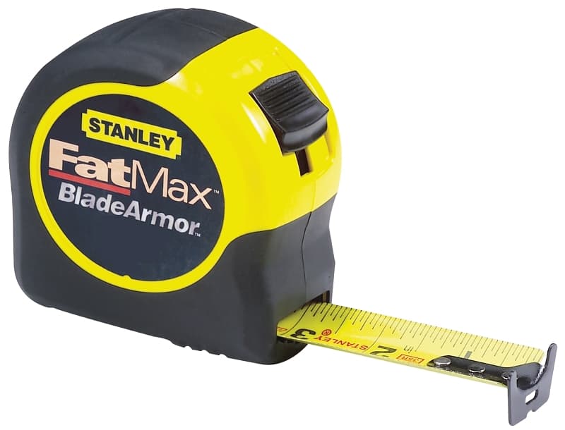 STANLEY 33-716 Measuring Tape, 16 ft L Blade, 1-1/4 in W Blade, Steel Blade, ABS Case, Black/Yellow Case – image 1