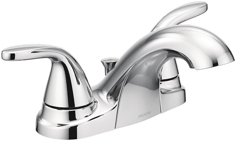 Moen Adler Series WS84403 Bathroom Faucet, 1.2 gpm, 2-Faucet Handle, 3-Faucet Hole, Metal, Chrome Plated, Lever Handle – image 1