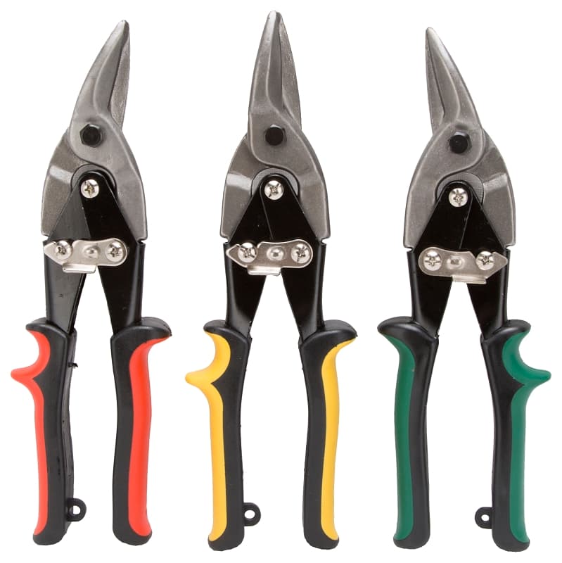 Vulcan NTS03 Aviation Snips Set, 10-1/8 in OAL, Left/Right/Straight Cut, Carbon Steel Blade, Cushion Grip Handle – image 1