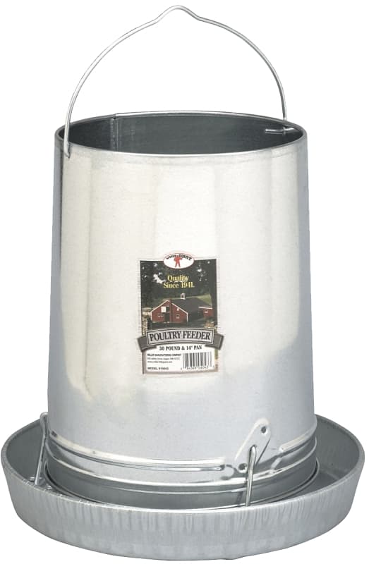 Little Giant 914043 Poultry Feeder, 30 lb Capacity, Rolled Edge, Galvanized Steel – image 1